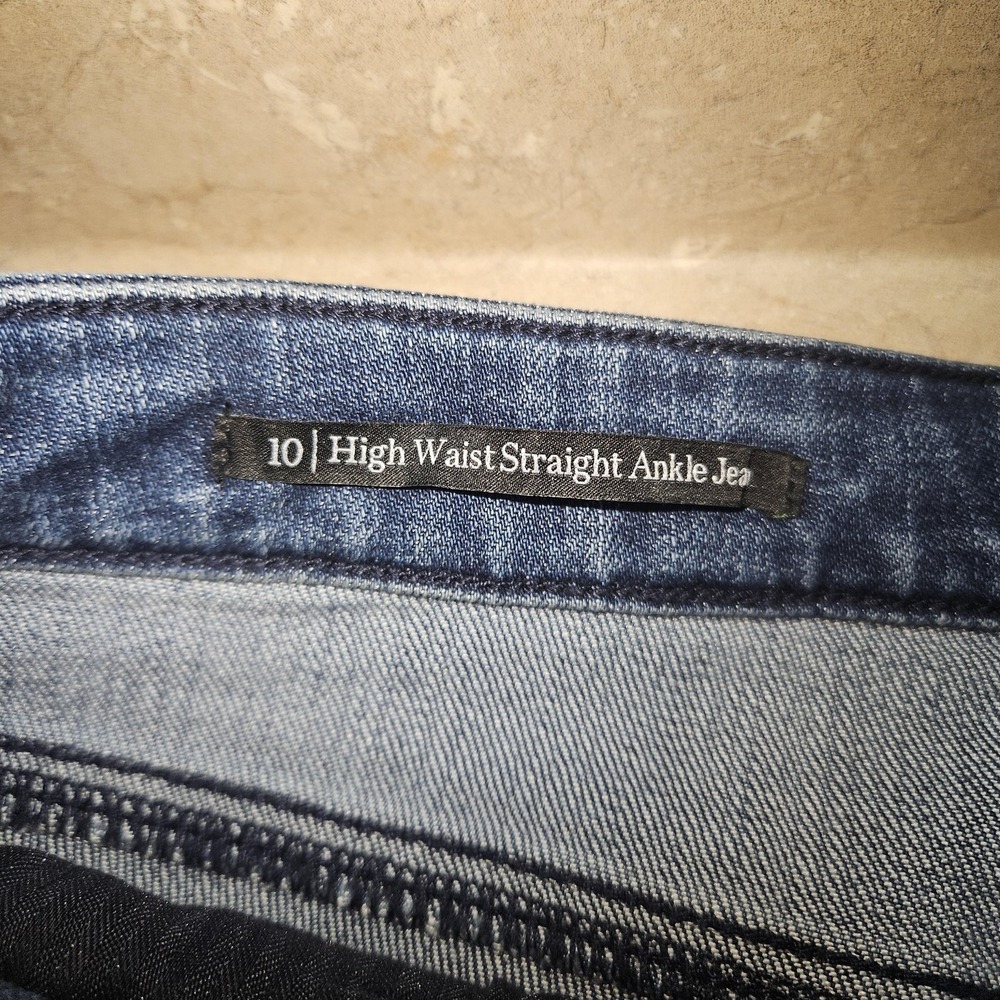 Talbots Jeans Women 10 High Waist Straight Ankle Side Stripe Njormcore Classic‎ - Picture 5 of 12